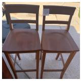 J2 - PAIR OF WOODEN BAR STOOLS (G4)