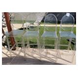 J2 - FOUR MATCHING LUCITE BAR STOOLS (Y113)