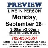 PREVIEW LIVE IN PERSON - Monday, September 28th