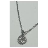 STERLING SILVER 17INCH CZ NECKLACE 1.80GRS
