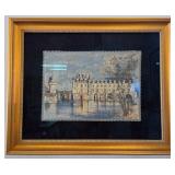 N1 - FRAMED NEEDLEPOINT CASTLE ARTWORK (L4)
