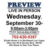 PREVIEW LIVE IN PERSON - Wednesday, Sept. 30th