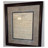 N1 - VINTAGE HANDWRITTEN CORRESPONDENCE FRAMED