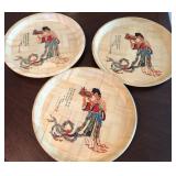 N1 - LOT OF THREE BAMBOO PLATES  (A199)
