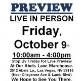 PREVIEW LIVE IN PERSON - Friday, October 9th