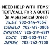 NEED HELP WITH ITEMS? DELIVERY OPTIONS