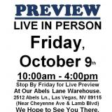 PREVIEW LIVE IN PERSON - Friday, October 9th