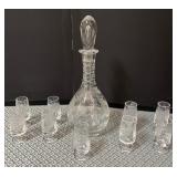 S1 - VINTAGE DECANTER & GLASSES SET (G28)
