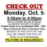 AUCTION PICK UP DAY & HOURS