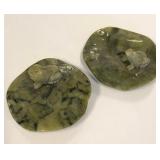513 - TWO FROG ON LILYPAD DISHES (S26)
