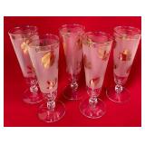 513 - 5 LIBBEY GOLDEN FOLIAGE PILSNER GLASSES (T79