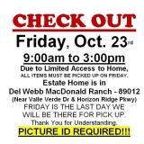 AUCTION PICK UP DAY & HOURS