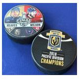 S3 - TWO COLLECTIBLE HOCKEY PUCKS (B30)