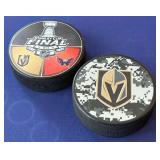 S3 - TWO COLLECTIBLE HOCKEY PUCKS (B31)