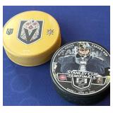 S3 - TWO VGK COLLECTIBLE HOCKEY PUCKS (B29)