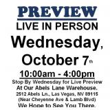 PREVIEW LIVE IN PERSON - Wednesday, October 7th