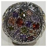SILVER-TONE CLUSTER COCKTAIL