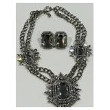 CHUNKE CRYSTALS NECKLACE AND EARRINGS