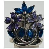 FLORAL  CRYSTALS RING