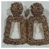 GOLD-TONE GEOMETRIC DANGLE EARRINGS