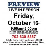PREVIEW LIVE IN PERSON - Friday, October 16th