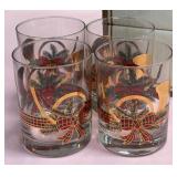 M - CULVER SET OF 4 CHRISTMAS BELL GLASSES NIB