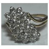 14KT GOLD SIZE 8 DIAMOND RING 4.60GRS
