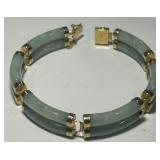 18KT GP;D JADE 7INCH BRACELET