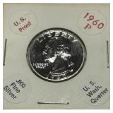 1960-P WASHIGTON SILVER PROOF QUARTER