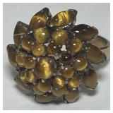 14KT GOLD SIZE 8 TIGER EYE RING 5.80GRS