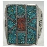 STERLING SILVER SIZE 11 RING 13.50GRS
