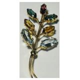 18KT GOLD BROCH WITH GEMSTONES 5.80GRS