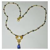 14KT GOLD NECKLACE WITH GEMSTONES 7.10GRS