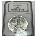 1987 AMERICAN EAGLE SILVER DOLLAR  MS69
