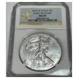 2014 AMERICAN EAGLE SILVER DOLLAR MS69
