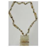 VINTAGE MARBLE /ONYX NECKLACE