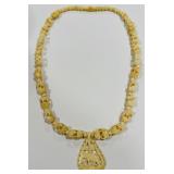 1970S VTG CARVED BONE NECKLACE