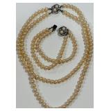 VINTAGE PEARL BRACELET AND NECKLACE