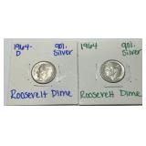 1964-1964D SILVER ROOSEVELT DIMES