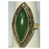 18KT GOLD SIZE 7 JADE RING 7.20GRS