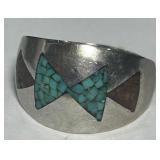 STERLING SILVER SIZE 8 RING 3.40GRS