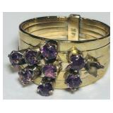 14KT GOLD SIZE 8 AMETHYST RING 5.90GRS