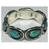 STERLING SILVER SIZE 8 TURQOUISE RING 2.80GRS