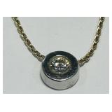 14KT GOLD DIAMOND PENDANT WITH CHAIN 6.30GRS
