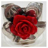 H- VINTAGE SILVER-TONE STATEMENT CUFF BRACELET