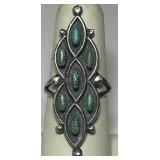 STERLING SILVER SIZE 7 TURQOUISE RING 5.00GRS