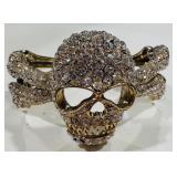 H- GOLD-TONE SKULL CUFF BRACELET