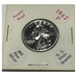 1962-P SILVER WASHIGTON PROOF QUARTER