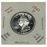 1961-P WASHINGTON SILVER PROOF QUARTER