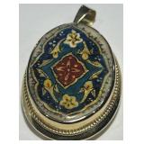 14KT GOLD ENAMEL PENDANT 7.1 GRS